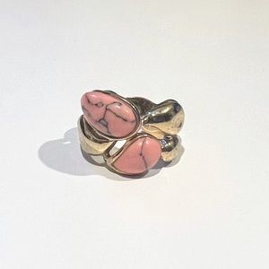 Amrita Singh coral ring. Plated gold